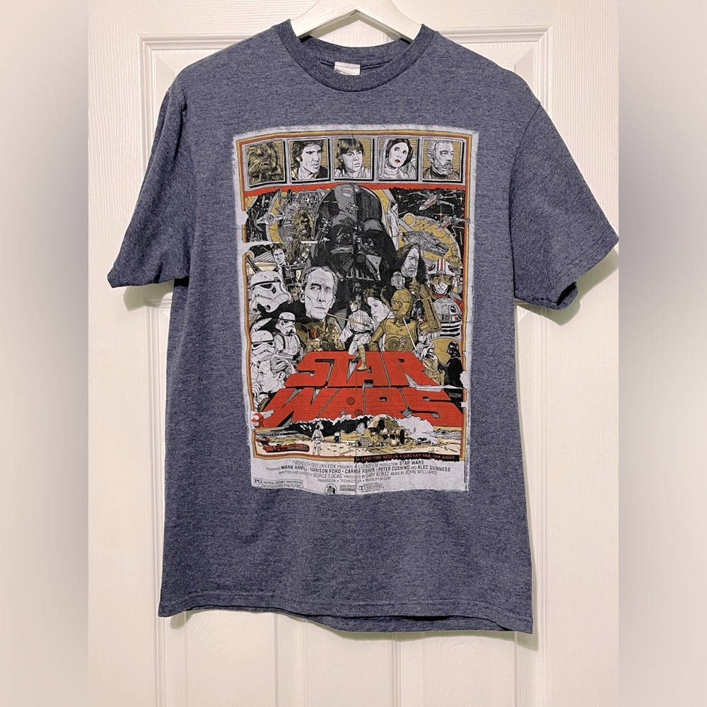 EUC Star wars blue heather t shirt size M